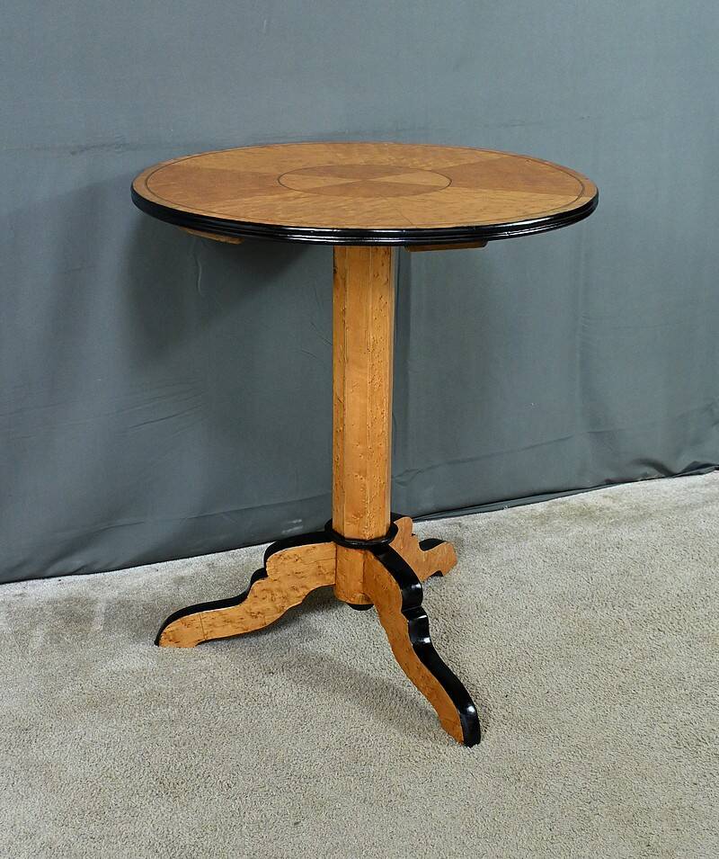 Speckled Maple Pedestal Table, Napoleon III Period – Part 2 of the 19th Century