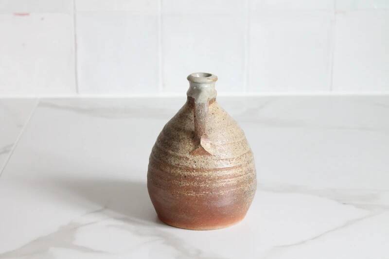 Carafe or vase in ancient glazed stoneware French pottery.