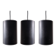 Set of 3 black cylinder pendant lamps, by Eila & John Meiling for Louis Poulsen, Denmark 1967