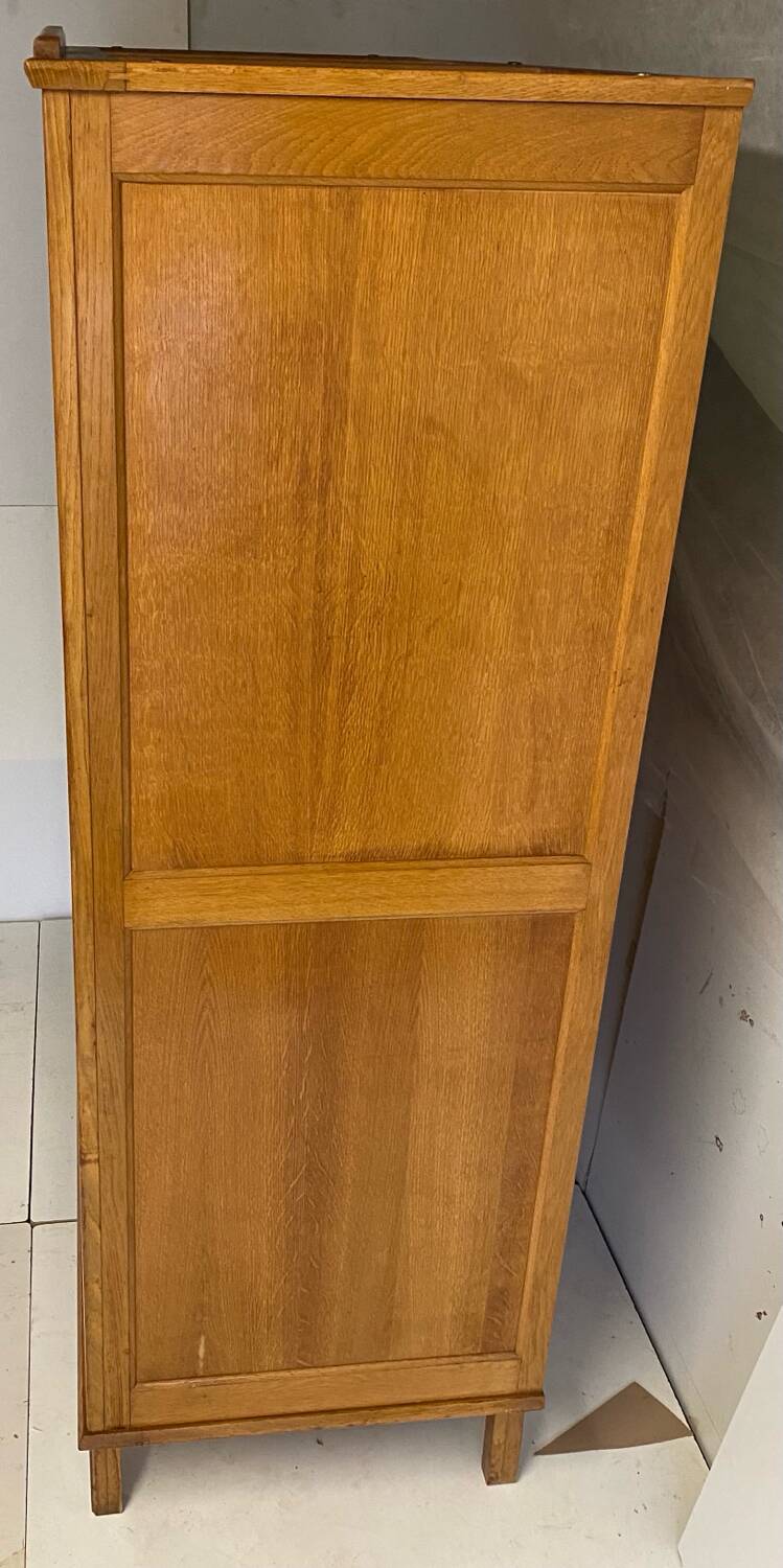 Vintage wardrobe with compass feet, sliding doors