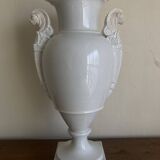 XXL white lion head neo-classical amphora vase from the Empire Consulate.