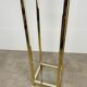 Gilded metal fifth wheel column and Hollywood Regency style glass 70s