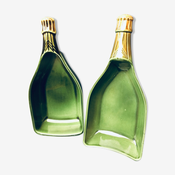 Ceramic serving dishes in champagne bottle shape