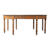 Victorian dining table, around 1840, solid oak, extendable