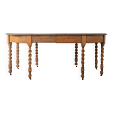 Victorian dining table, around 1840, solid oak, extendable