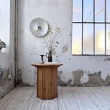 Hexagonal console table guéridon Regain pine 1970