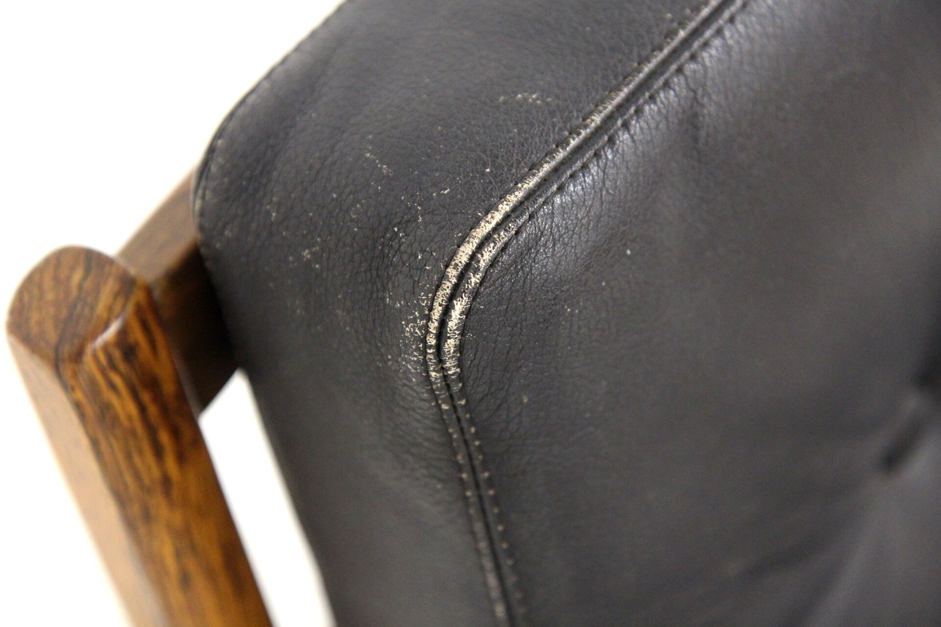 Scandinavian leather armchair, Bröderna Andersson, Sweden, 1960.