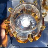 Pair of Murano glass wall sconces, vintage Italian 70s.