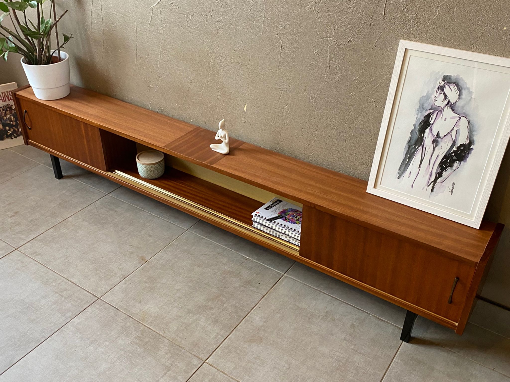 Vintage wooden sideboard from the 50s (shallow)