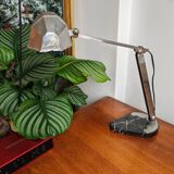 Lovely desk lamp with marble base and art deco metal base
