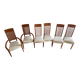 Set of 6 Calligaris dining chairs in wood and Alcantara.