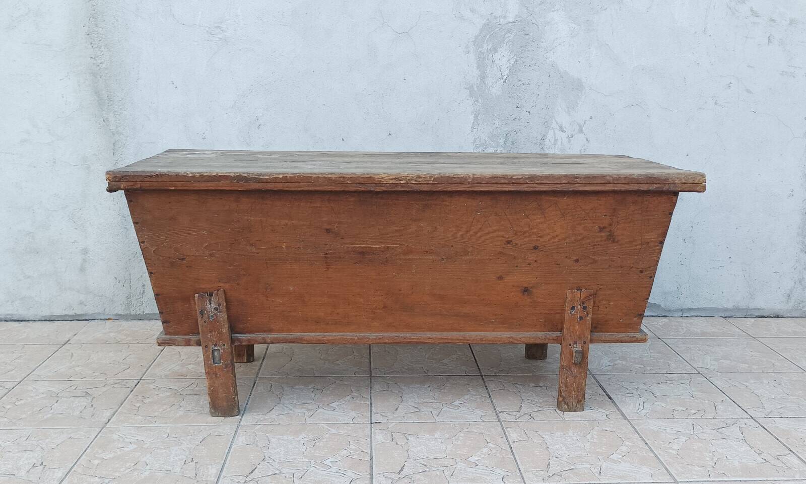 19th-century pine dough mixer