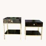 A pair of side tables by guy lefevre for jansen. france 70s.