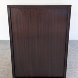 Rosewood storage box on wheels from the 70s/80s