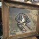 Toile peinture signée Le retourneur