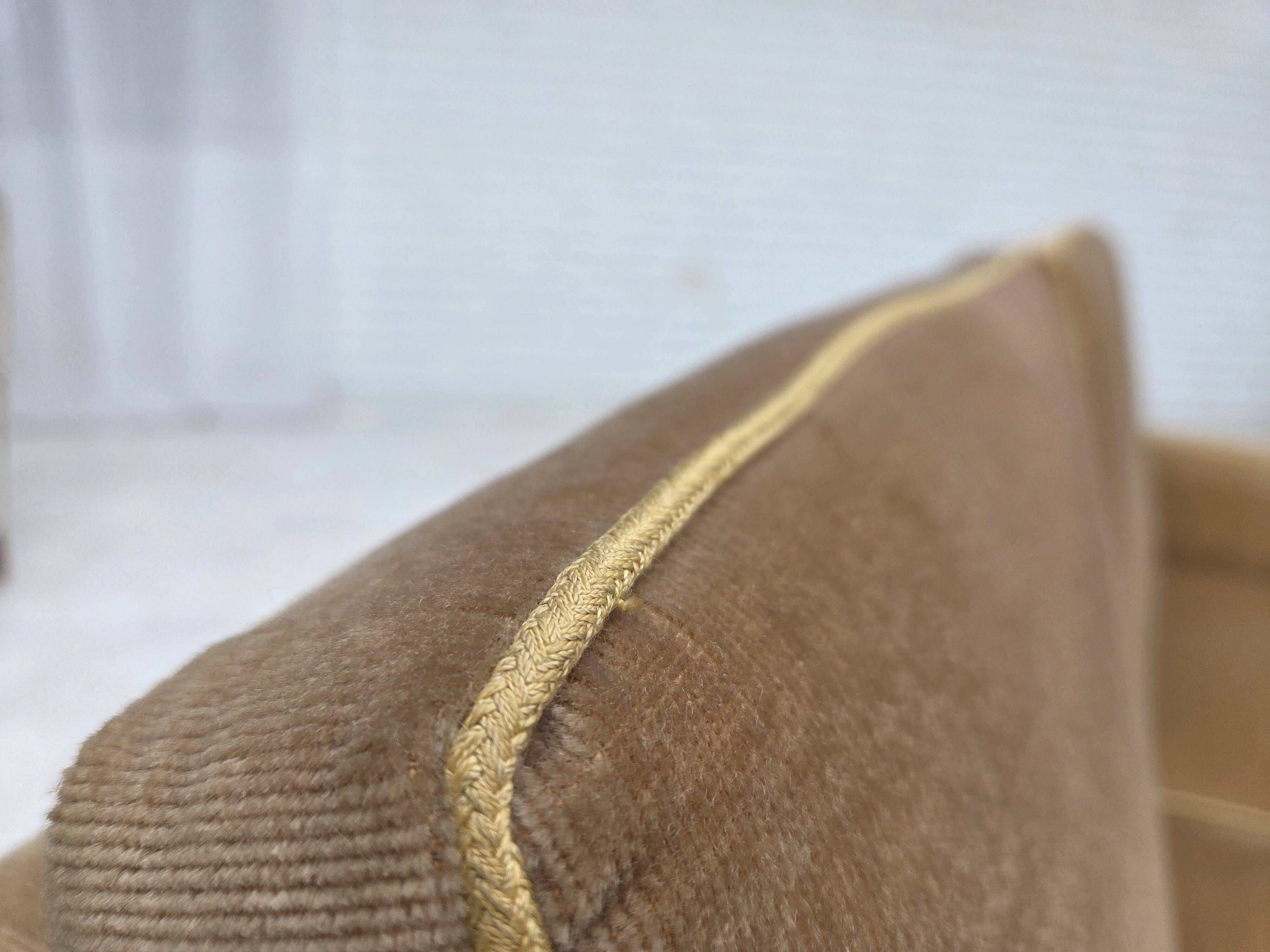1970s, Danish 2-seater sofa, honey yellow furniture velour.