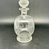 Carafe à alcool en verre ciselé motif fleurs