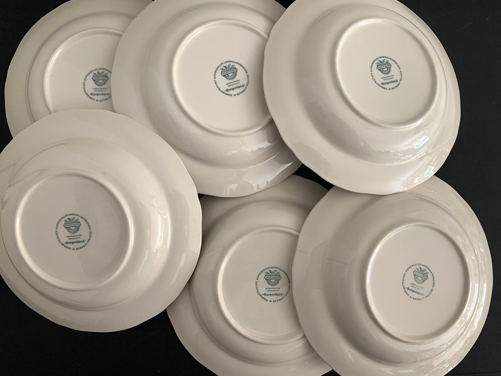 6 hollow plates Villeroy and Boch, red Burgenland model