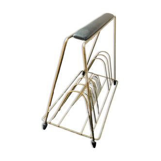 Vintage metal vinyl record holder – 60s design