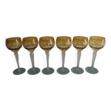 Set of 6 cut crystal wine glasses vintage crystal wine glasses