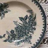 Together six old plates are mismatched in green