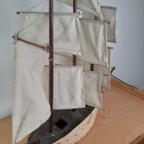 Model of sailboat 3 masts navigable bois blanc