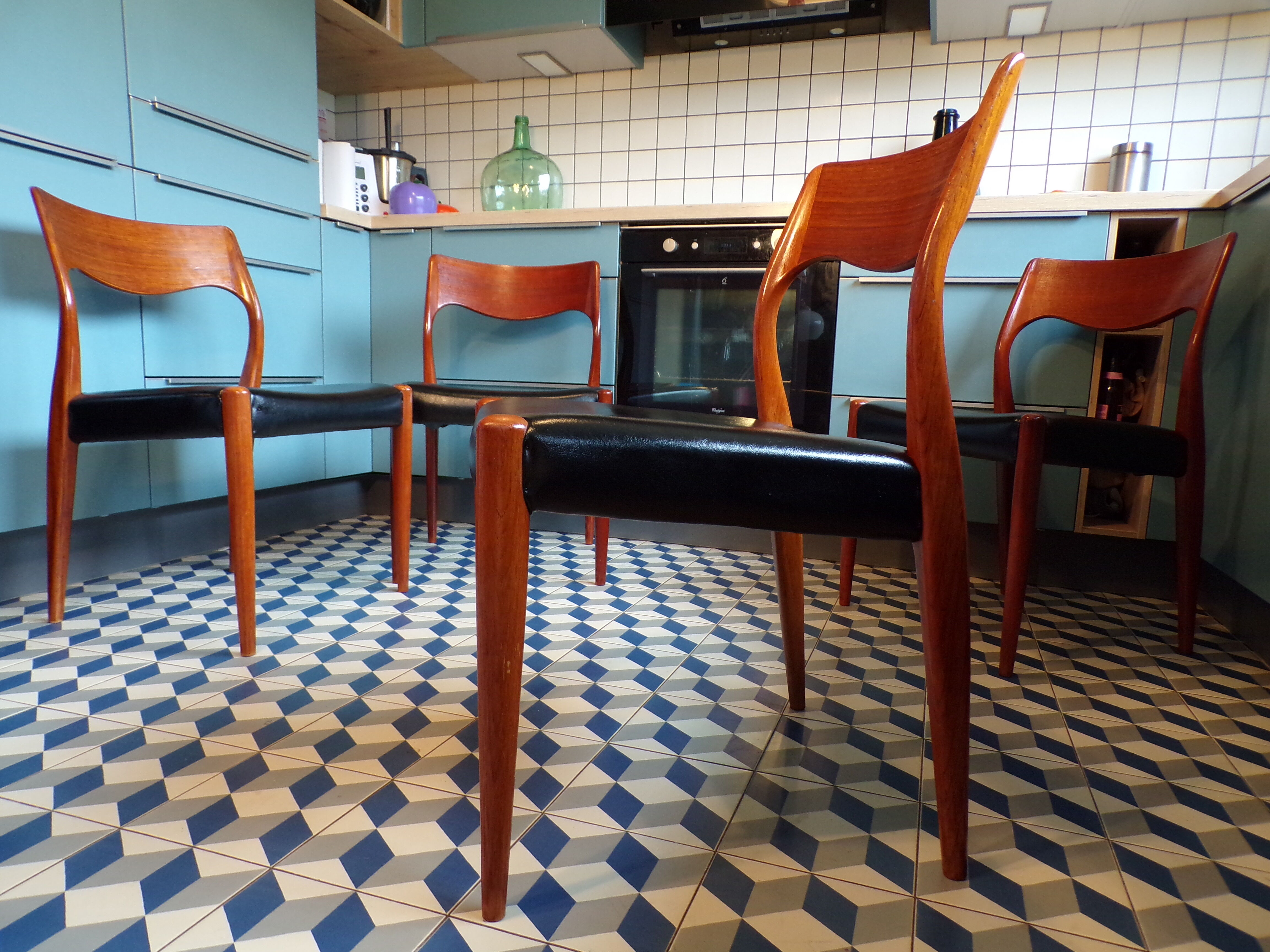 SUITE 4 chairs Niels O Moller in teak