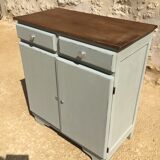 Sideboard in patinated oak and waxed top in natural wood