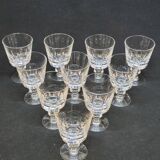 10 verres a pied a digestif en cristal cristallin de portieux taillé