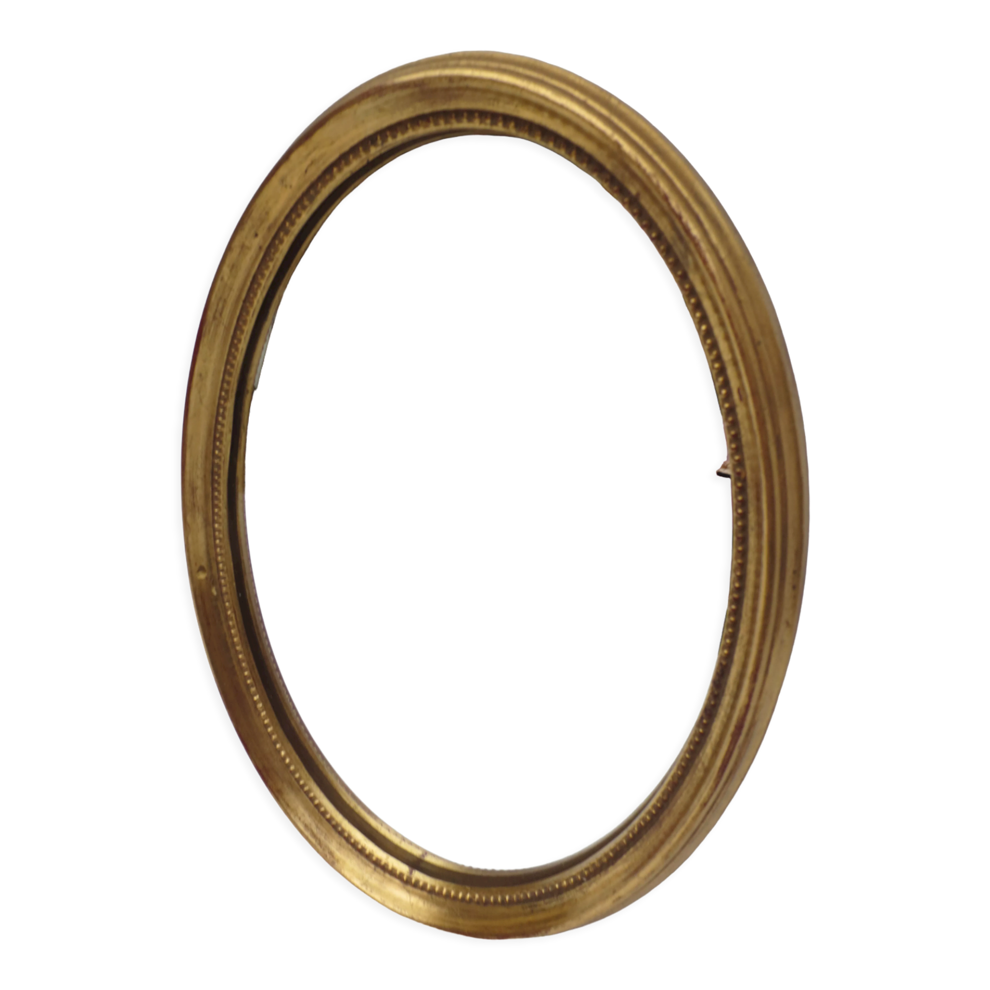 Oval wooden mirror gilded tower, medallion type