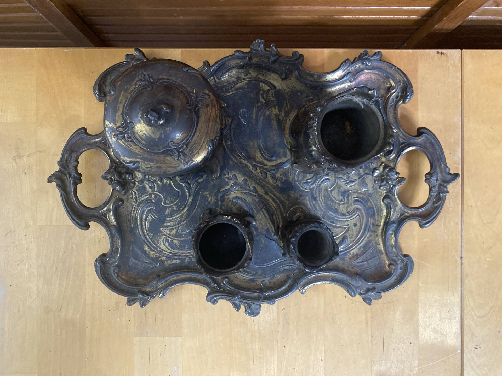 Smoking necessaire maximilien victor ringel art nouveau silver-plated bronze