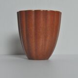 Crackle glaze porcelain vase, gold and orange-brown on grey, Denmark 1930s