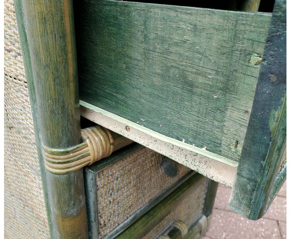 Rattan bedside table