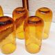 Set 4 amber orangeade glasses