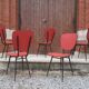 Lot de chaises vinyle rouge