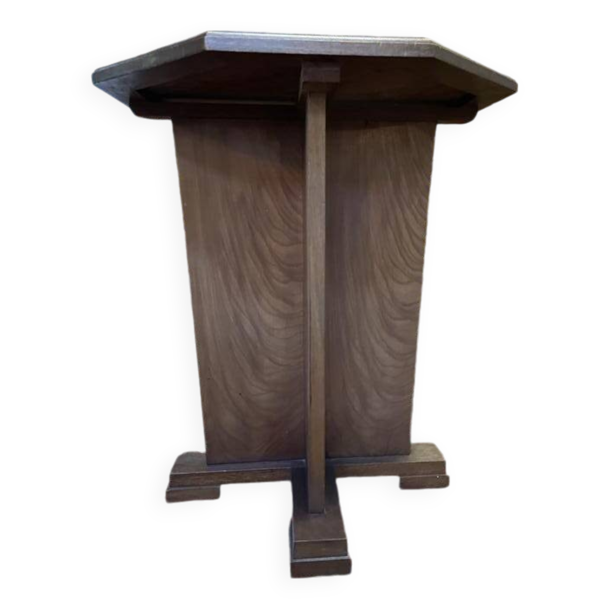 Art deco period pedestal table in solid mahogany