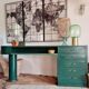 Green antique craft furniture counter