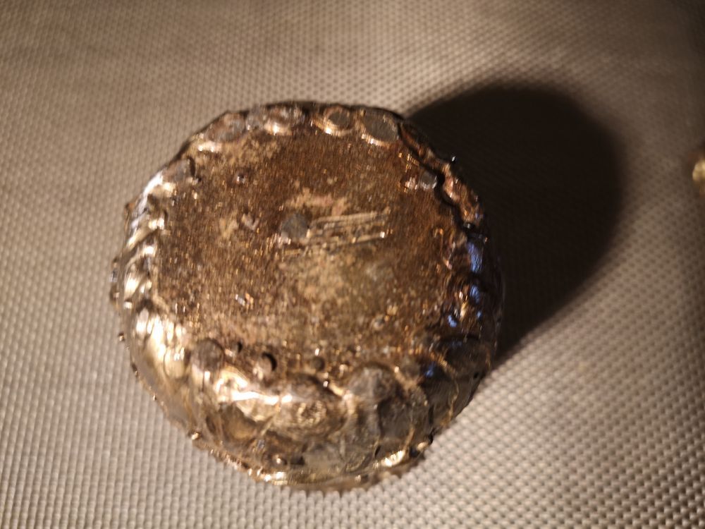 Patinated bronze spice mortar and pestle irregularly shaped - 1970s