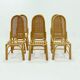 Set of 6 bamboo and webbing dining chairs 1970s