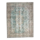 1970s Vintage Persian Handmade Wool Cotton Light Blue Area Rug 285x383