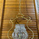 Vintage Molded Glass Suspension + Gold Metal Support #E511