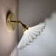 Vintage lampshade wall light in white opaline