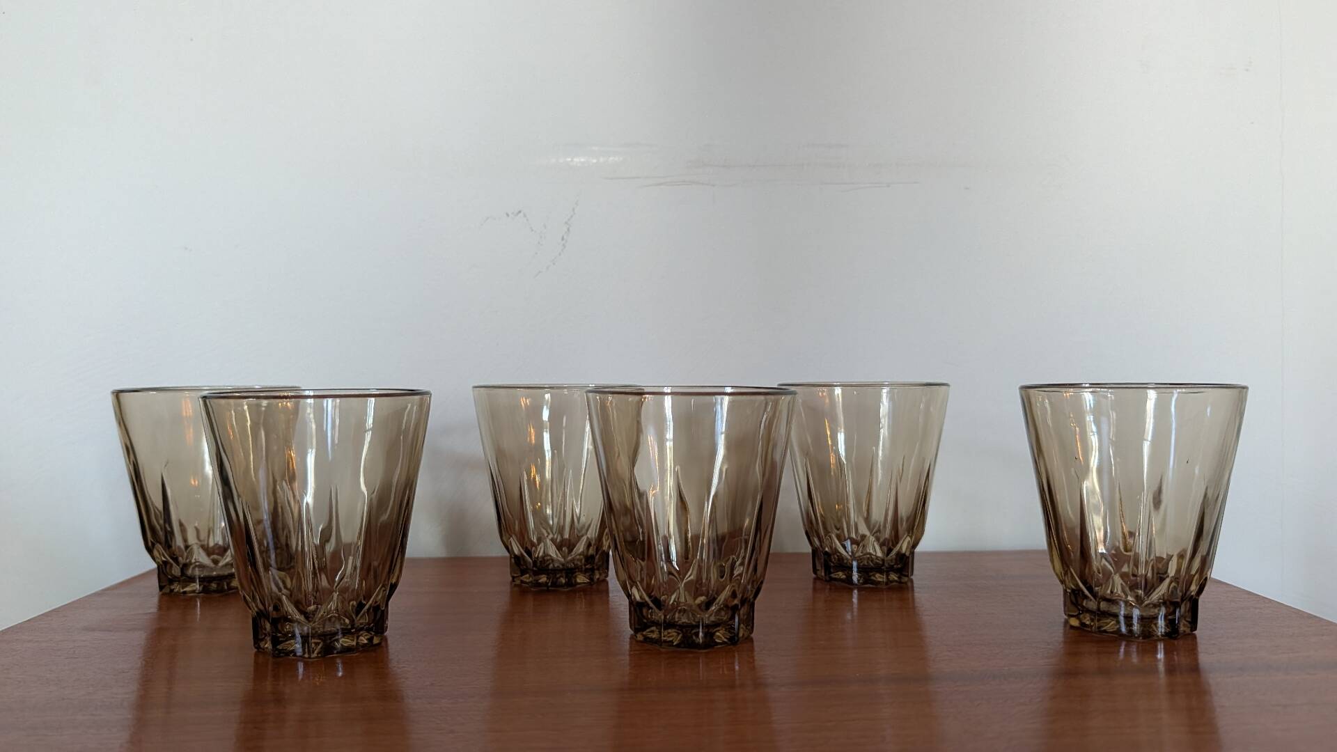 Smoked glasses from the 1970s.