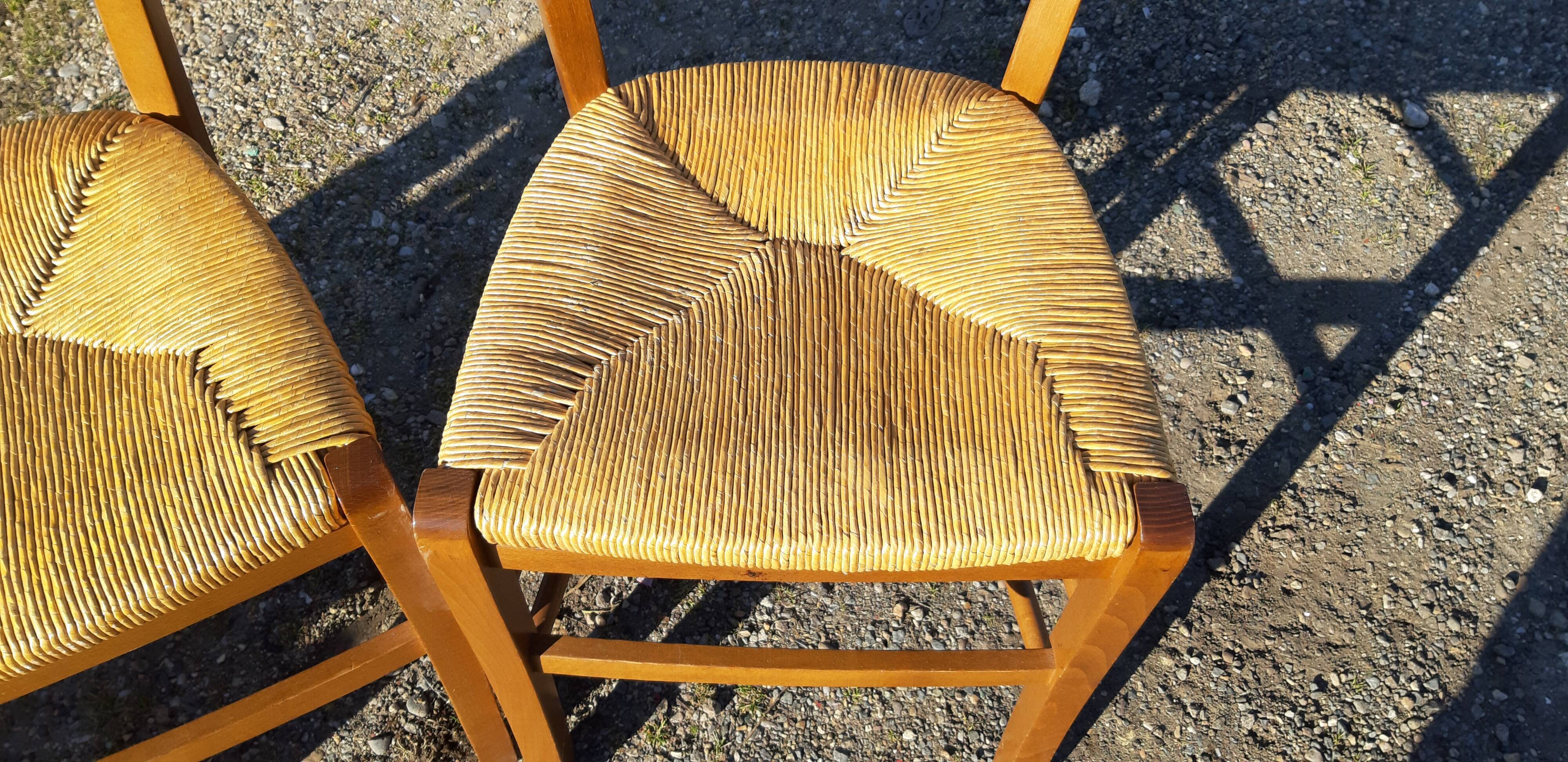 6 straw chairs