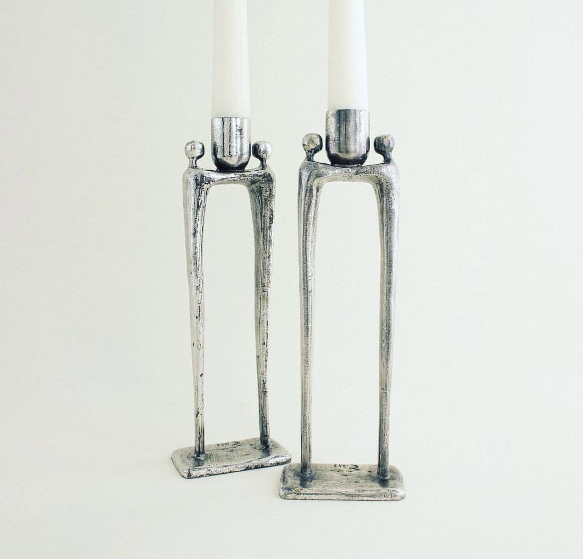 Brutalist candlesticks designed by Corry Ammerlan, 1970’s