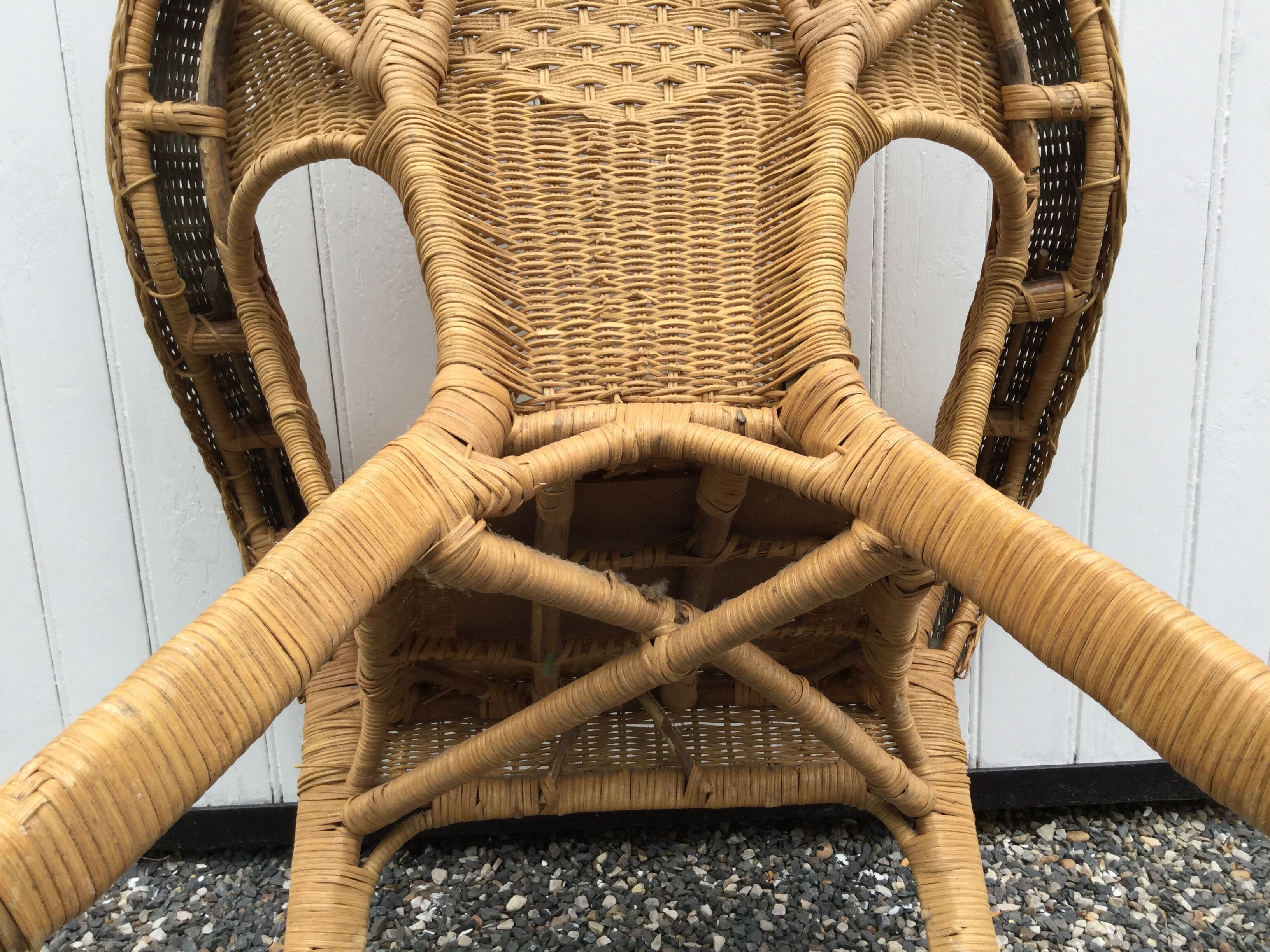 Rattan and bamboo armchair