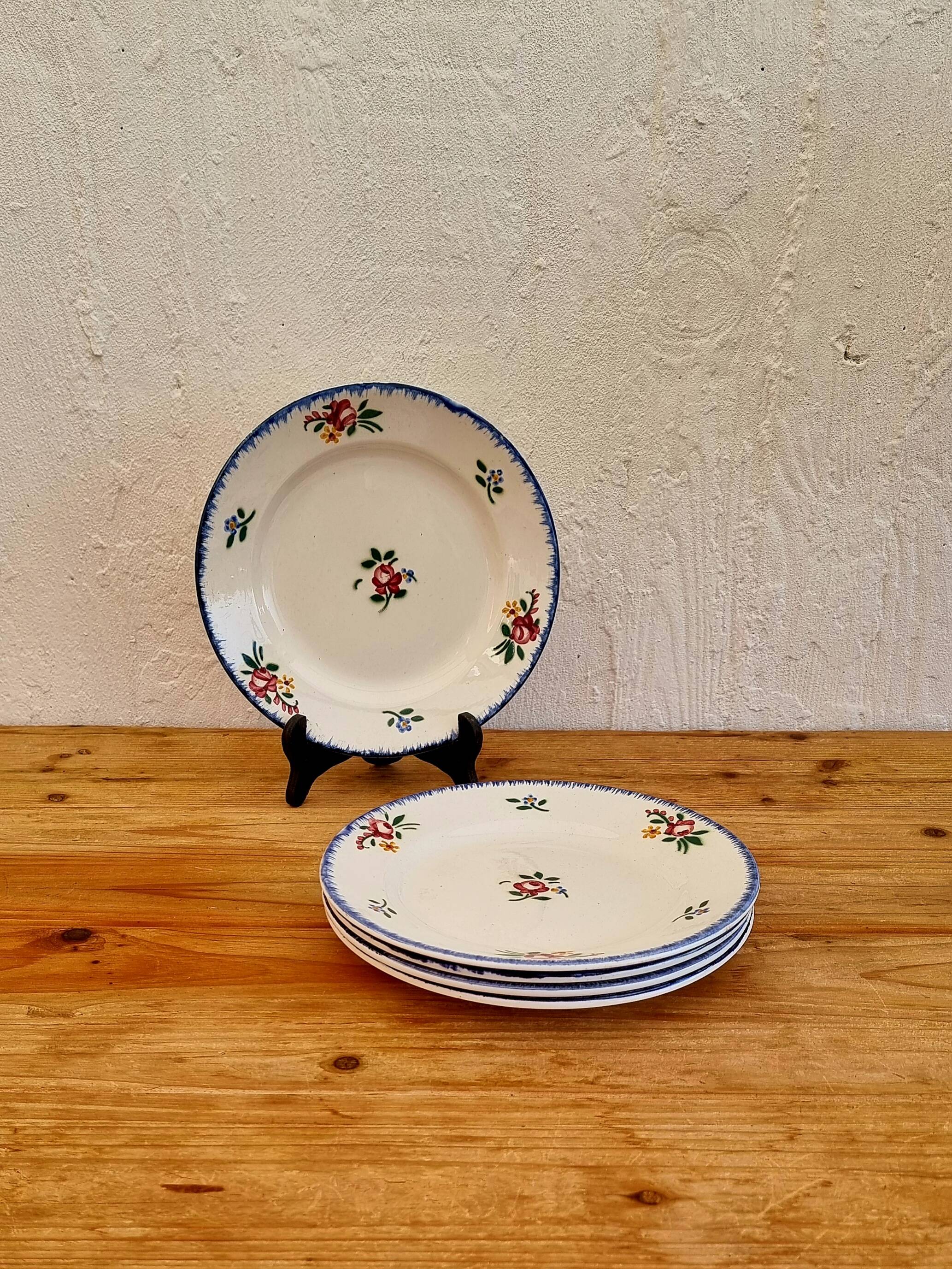 Set of 5 Digoin Sarreguemines Dauphine model dessert plates