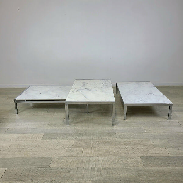 Airborne marble coffee table design J.A.Motte vintage 60s