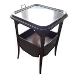 Empty table with bar flap