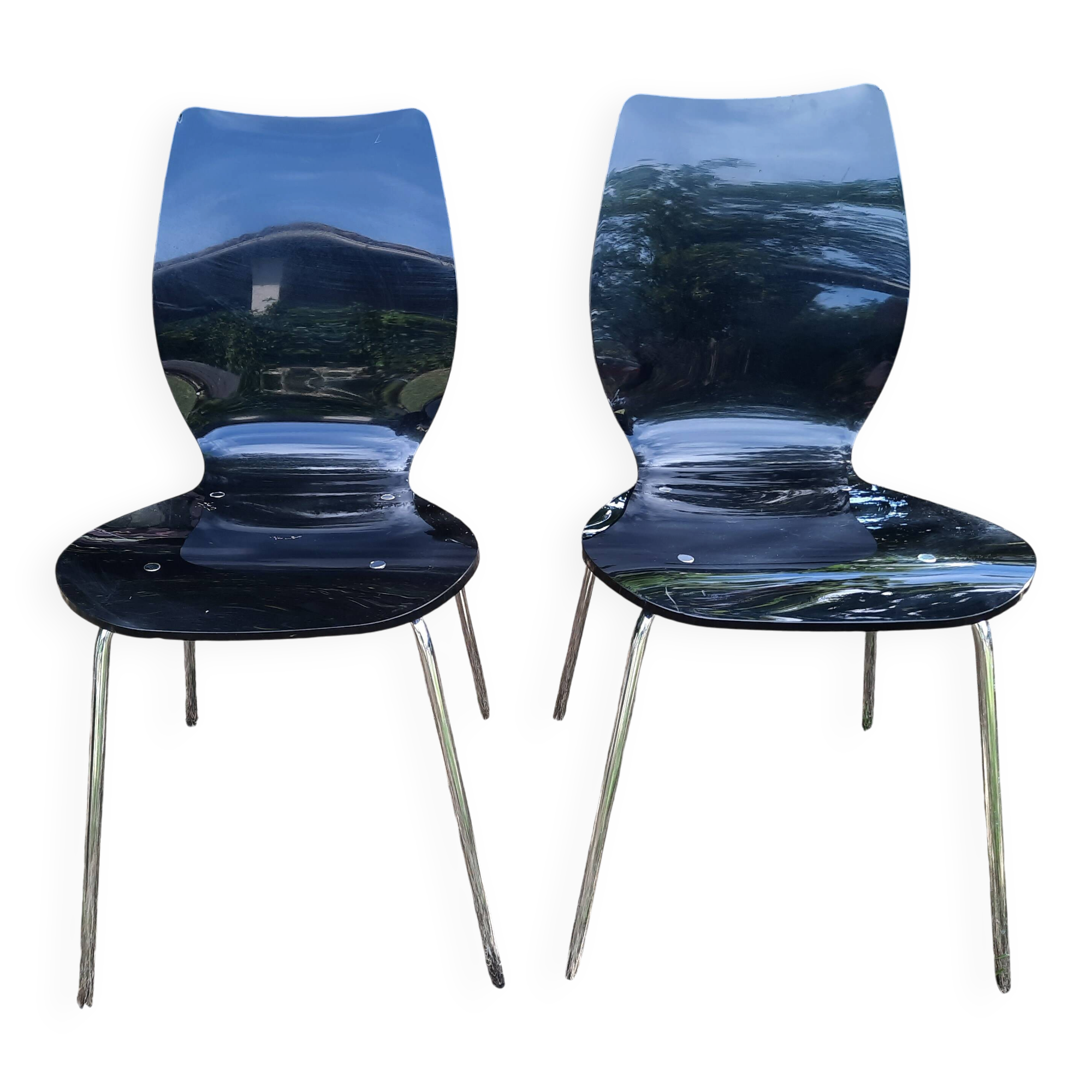 Lot de 2 chaises plexiglas vintage